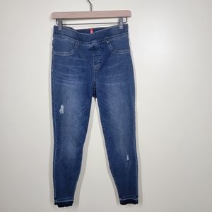 Spanx pull on Jeggings elastic waist distressed size medium